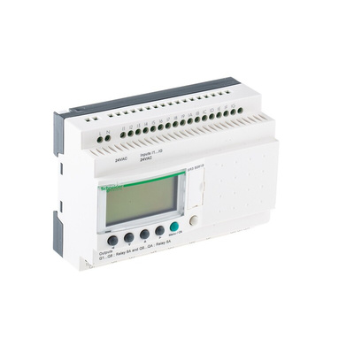 Schneider Electric Zelio Logic Series Logic Module, 24 V ac Supply, Relay Output, 16-Input, Discrete Input