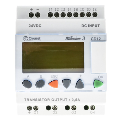 Crouzet Millenium 3 Series Logic Module, 24 V dc Supply, Transistor Output, 8-Input, Analogue, Digital Input