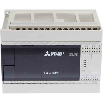 Mitsubishi FX3G Series Logic Module, 12 → 24 V dc Supply, Relay Output, 24-Input, Sink, Source Input