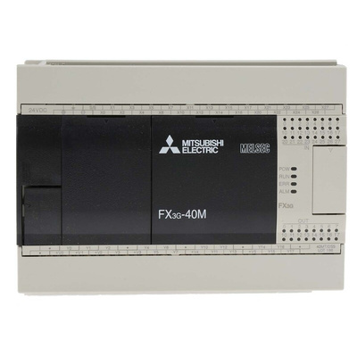 Mitsubishi FX3G Series Logic Module, 12 → 24 V dc Supply, Transistor Output, 24-Input, Sink, Source Input