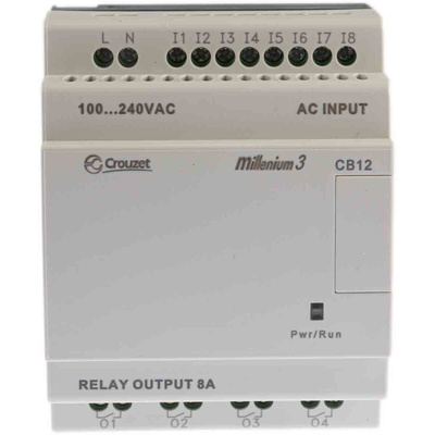 Crouzet Millenium 3 Series Logic Module, 230 V ac Supply, Relay Output, 8-Input, Digital Input
