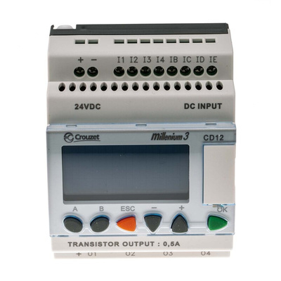 Crouzet Millenium 3 Series Logic Module, 24 V dc Supply, Transistor Output, 8-Input, Digital Input