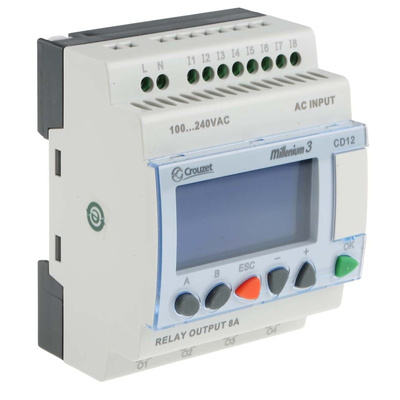 Crouzet Millenium 3 Series Logic Module, 230 V ac Supply, Relay Output, 8-Input, Digital Input