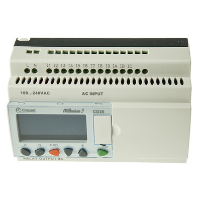 Crouzet Millenium 3 Series Logic Module, 230 V ac Supply, Relay Output, 12-Input, Digital Input