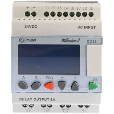 Crouzet Millenium 3 Series Logic Module, 24 V dc Supply, Relay Output, 8-Input, Analogue, Digital Input