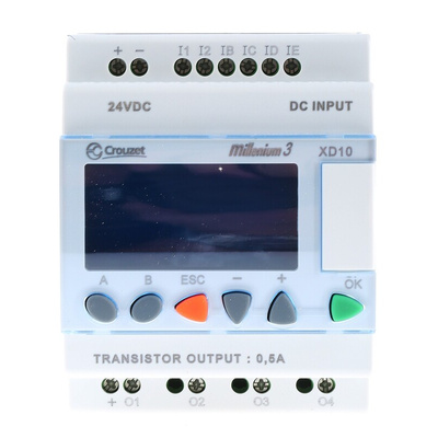 Crouzet Millenium 3 Series Logic Module, 24 V dc Supply, Transistor Output, 6-Input, Analogue, Digital Input
