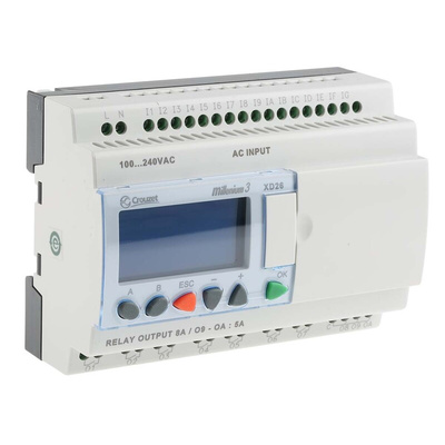 Crouzet Millenium 3 Series Logic Module, 230 V ac Supply, Relay Output, 16-Input, Digital Input