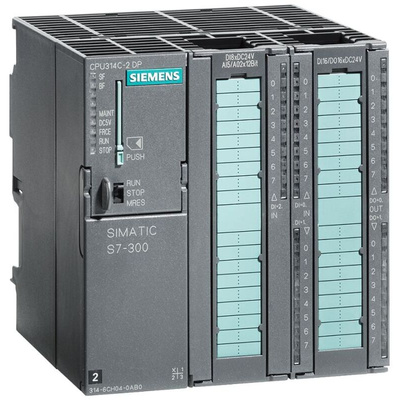 Siemens SIMATIC S7-300 Series PLC CPU, 24 V dc Supply, Analogue, Digital Output, 28 (24 Digital, 4 Analogue)-Input,