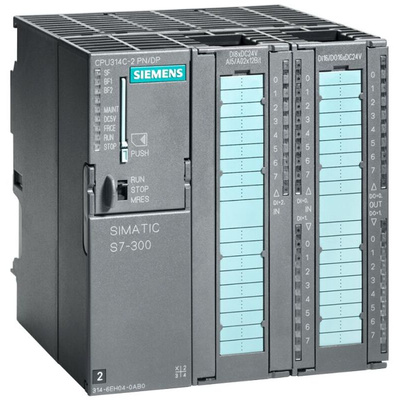 Siemens SIMATIC S7-300 Series PLC CPU, 24 V Supply, Analogue, Digital Output, 28 (24 Digital, 4 Analogue)-Input,