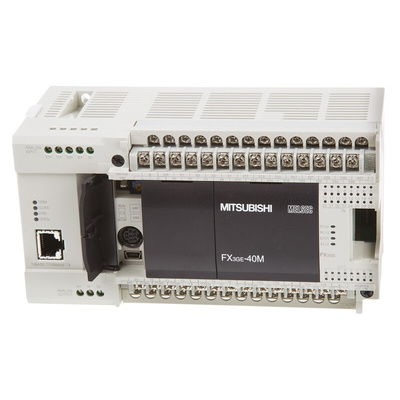 Mitsubishi FX3GE Series PLC CPU for Use with FX3 Series, Relay Output, 24-Input, DC Input