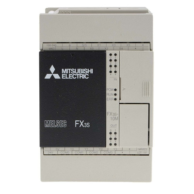 Mitsubishi FX3S Series PLC CPU for Use with FX3 Series, Relay, Transistor Output, 6-Input, DC Input
