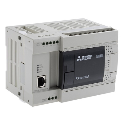 Mitsubishi FX3GE Series PLC CPU for Use with FX3 Series, Relay Output, 14-Input, DC Input