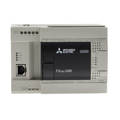 Mitsubishi FX3GE Series PLC CPU for Use with FX3 Series, Relay Output, 14-Input, DC Input