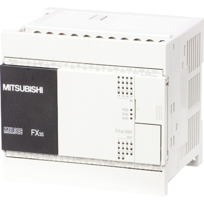 Mitsubishi FX3S Series PLC CPU for Use with FX3 Series, Relay, Transistor Output, 16-Input, DC Input
