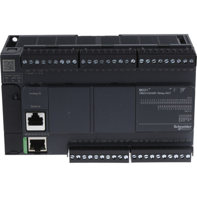 Schneider Electric Modicon M221 Series PLC CPU, 100 to 240 V ac Supply, Digital Output, 24-Input, Discrete Input