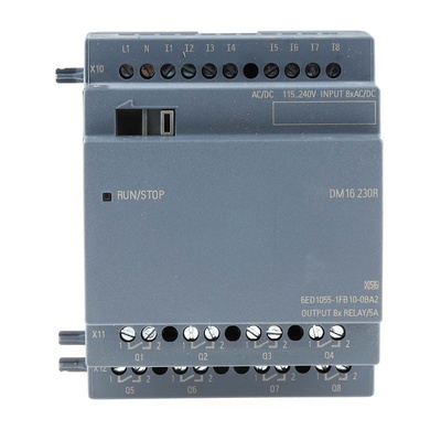 Siemens LOGO! Series I/O module for Use with LOGO! 8, LOGO! 8.2, 115 V ac/dc, 230 V ac/dc Supply, Relay Output,