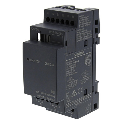 Siemens LOGO! Series I/O module for Use with LOGO! 8, LOGO! 8.2, 24 V dc Supply, Relay Output, 4-Input, Digital Input