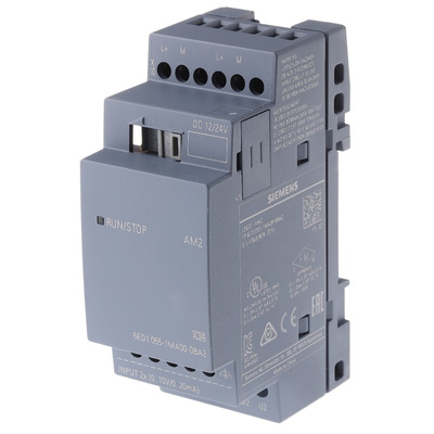 Siemens LOGO! Series I/O module for Use with LOGO! 8, LOGO! 8.2, 12 → 24 V dc Supply, 2-Input, Analogue Input