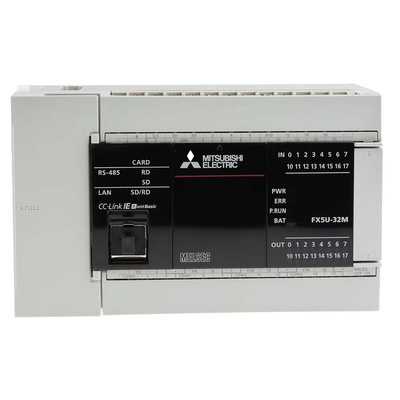 Mitsubishi FX5U Series PLC CPU for Use with MELSEC IQ-F Series IQ Platform-Compatible PLC, Relay, Transistor Output,