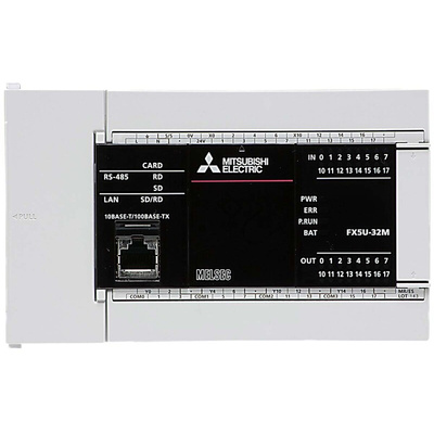 Mitsubishi FX5U Series PLC CPU for Use with MELSEC IQ-F Series IQ Platform-Compatible PLC, Relay, Transistor Output,