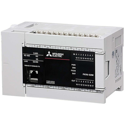 Mitsubishi FX5U Series PLC CPU for Use with MELSEC IQ-F Series IQ Platform-Compatible PLC, Relay, Transistor Output,