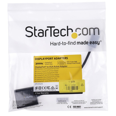 StarTech.com DisplayPort to VGA Adapter, 100mm Length - 1920 x 1200 Maximum Resolution