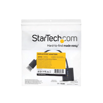 StarTech.com DisplayPort to VGA Adapter, 100mm Length - 1920 x 1200 Maximum Resolution
