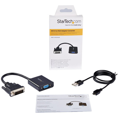 StarTech.com DVI-D to VGA Adapter, 190mm Length - 1920 x 1200 Maximum Resolution