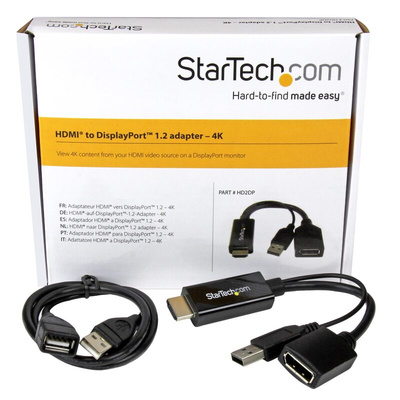 StarTech.com HDMI to DisplayPort Adapter, 255mm Length - 3840 x 2160 Maximum Resolution