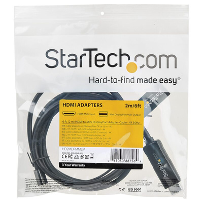 Startech 2 port HDMI to Mini DisplayPort Adapter, 2m Length - 4K Maximum Resolution