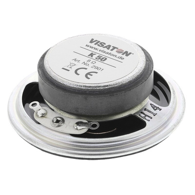 Visaton 50mm dia 2W nom Full Range Speaker Driver, 8Ω, 250 Hz → 10 kHz