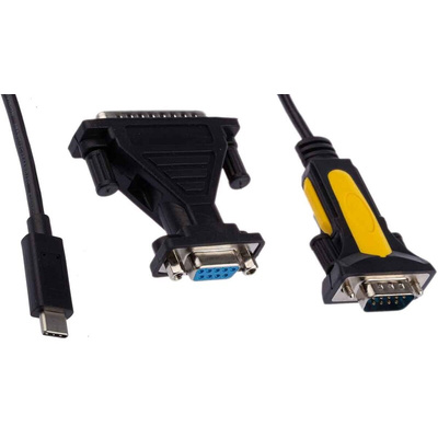RS PRO USB 2.0 USB C Male to DB-9 Male Converter Cable