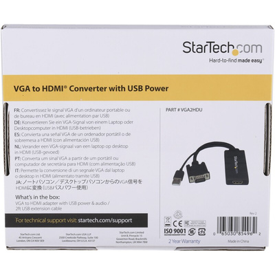 StarTech.com VGA to HDMI Video Converter, 260mm Length - 1920 x 1080 Maximum Resolution