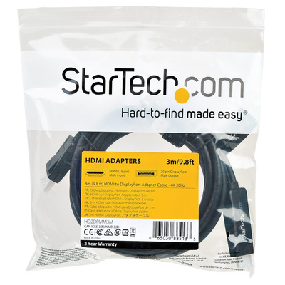 Startech HDMI to DisplayPort Video Converter, 3m Length - 3840 x 2160 Maximum Resolution