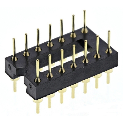 ASSMANN WSW Straight Through Hole Mount 2.54mm Pitch IC Socket Adapter, 14 Pin Male DIP to 14 Pin Male DIP