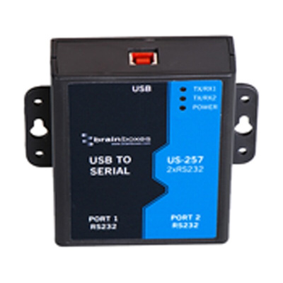 Brainboxes RS232 USB B Female to DB-9 Male Interface Converter