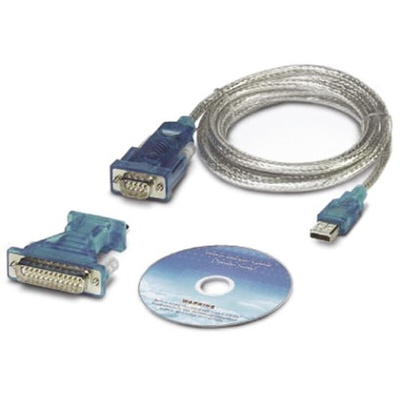 Phoenix Contact RS232 USB A Male to DB-9, DB25 Female Interface Converter