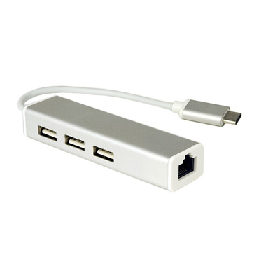 RS PRO 3 Port USB Network Adapter USB 3.1 USB C to RJ45