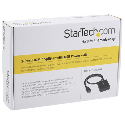 StarTech.com 2 Port 1 Input 2 Output HDMI Splitter - up to 4K