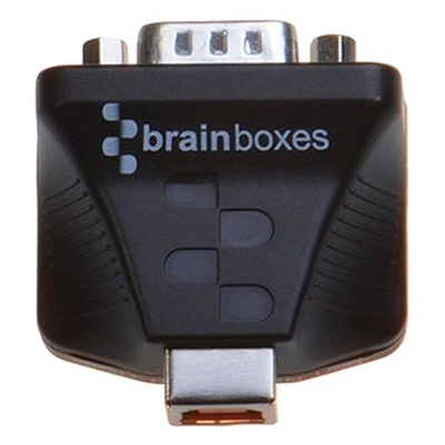 Brainboxes RS232 USB B Female to DB-9 Male Interface Converter
