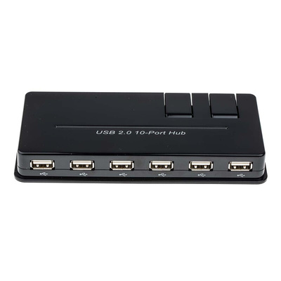 RS PRO 10 Port USB 2.0 USB A  Hub, USB Bus Powered