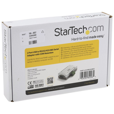 StarTech.com RS232, RS422, RS485 USB A Male to DB-9 Male Interface Converter