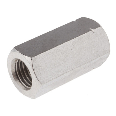 48mm Plain Stainless Steel Coupling Nut, M16, A2 304