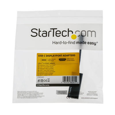 StarTech.com USB C to HDMI Adapter, Thunderbolt 3 USB 3.1, 1 Supported Display(s) - 4K @ 30Hz