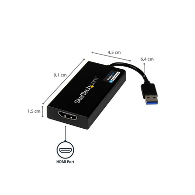 StarTech.com USB A to HDMI Adapter, USB 3.0, 1 Supported Display(s) - 4K @ 30Hz