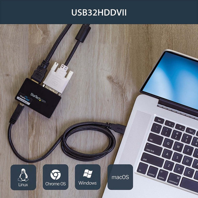 StarTech.com USB B to DVI, HDMI Adapter, USB 3.0, 2 Supported Display(s) - 2048 x 1152