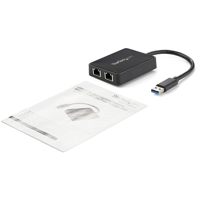 StarTech.com 2 Port USB Ethernet Adapter USB 3.0 USB A to RJ45 10/100/1000Mbit/s Network Speed