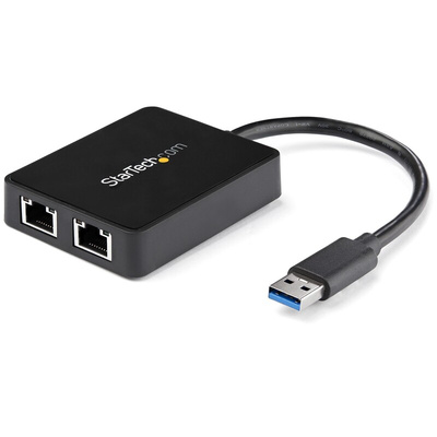 StarTech.com 2 Port USB Ethernet Adapter USB 3.0 USB A to RJ45 10/100/1000Mbit/s Network Speed