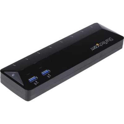 StarTech.com 10 Port USB 3.0 USB A  Hub, AC Adapter Powered, 201 x 60 x 24mm