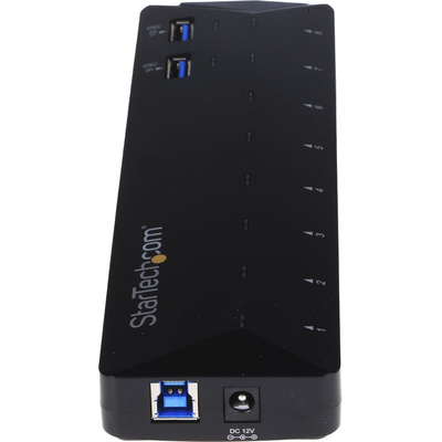 StarTech.com 10 Port USB 3.0 USB A  Hub, AC Adapter Powered, 201 x 60 x 24mm